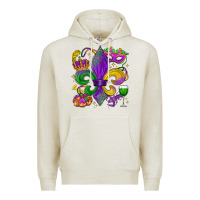 Oatmeal Heather mardi gras fleur de lis Premium Hoodie - LillyAllenDesigns