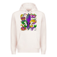 Pale Pink mardi gras fleur de lis Premium Hoodie - LillyAllenDesigns