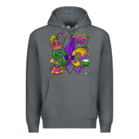 Rock mardi gras fleur de lis Premium Hoodie - LillyAllenDesigns