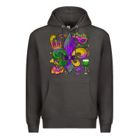 Smoke mardi gras fleur de lis Premium Hoodie - LillyAllenDesigns