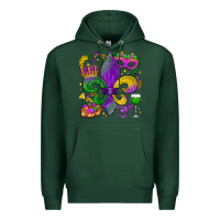 Sports Green mardi gras fleur de lis Premium Hoodie - LillyAllenDesigns