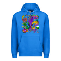 True Royal mardi gras fleur de lis Premium Hoodie - LillyAllenDesigns
