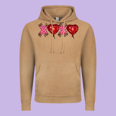 Valentine's Day Xoxo Heart Balloon Vintage Hoodie Designed By Ranaportraitstore