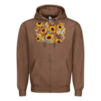 Chestnut sunflower glitter leather background Zipper Hoodie - AdoDesignShop