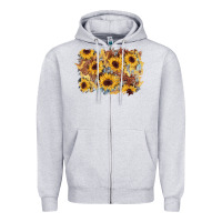 Heather Grey sunflower glitter leather background Zipper Hoodie - AdoDesignShop