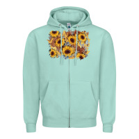 Seafoam sunflower glitter leather background Zipper Hoodie - AdoDesignShop