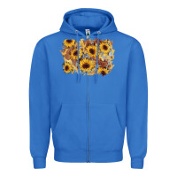True Royal sunflower glitter leather background Zipper Hoodie - AdoDesignShop