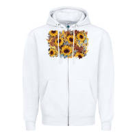 White sunflower glitter leather background Zipper Hoodie - AdoDesignShop