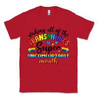Red wishing all of the transphobes uncomfortable month Classic Tee - Artiststas