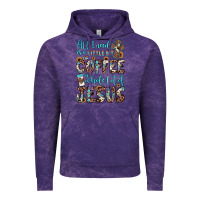 Cloud Purple all i need is a little bit of coffee and o whole lot of jesus Vintage Hoodie - JahusDesignShop