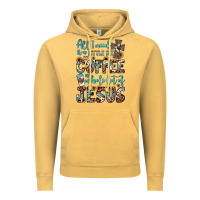 Vintage Mustard all i need is a little bit of coffee and o whole lot of jesus Vintage Hoodie - JahusDesignShop