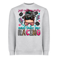 Heather Grey just call me pretty and take me racing Heavyweight Sweatshirt - Zillion Design Studio