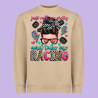 Just Call Me Pretty And Take Me Racing Heavyweight Sweatshirt Designed By Zillion Design Studio