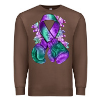 Chestnut purple and green anal cancer with boxing gloves na Premium Sweatshirt - NancyCooperArtShop