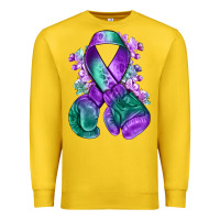 Lemon purple and green anal cancer with boxing gloves na Premium Sweatshirt - NancyCooperArtShop