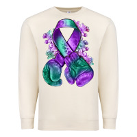Sandshell purple and green anal cancer with boxing gloves na Premium Sweatshirt - NancyCooperArtShop