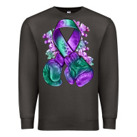 Smoke purple and green anal cancer with boxing gloves na Premium Sweatshirt - NancyCooperArtShop