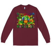 Burgundy shamrockin with my gnomies Long Sleeve Tee - Artiststas