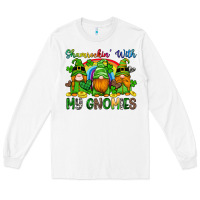 White shamrockin with my gnomies Long Sleeve Tee - Artiststas