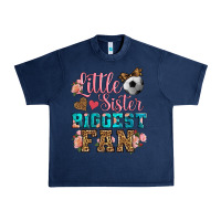 Navy little sister biggest fan soccer Urban Heavy Tee - HRA Design Shop