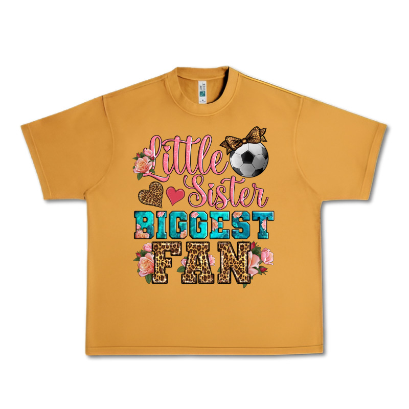 Little Sister Biggest Fan Soccer Urban Heavy Tee by HRA Design Shop | Teevron