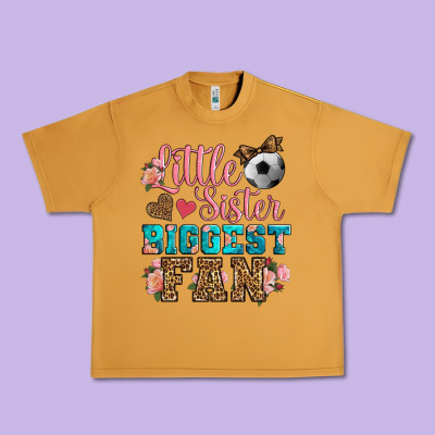 Little Sister Biggest Fan Soccer Urban Heavy Tee Designed By Hra Design Shop