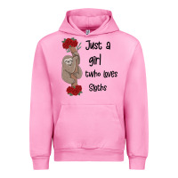 Fuchsia Pink just a girl who loves sloths Urban Hoodie - Bettercallsaul