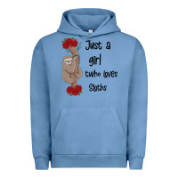 Pigment Pebble Blue just a girl who loves sloths Urban Hoodie - Bettercallsaul