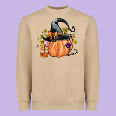 Kids Pumpkin With Halloween Heavyweight Sweatshirt Designed By Texasbilliewilder