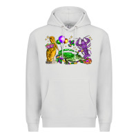 Dove Grey mardi gras pelican alligator and crawfish Premium Hoodie - LillyAllenDesigns