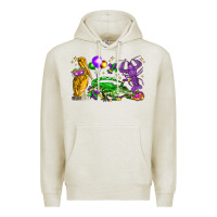 Oatmeal Heather mardi gras pelican alligator and crawfish Premium Hoodie - LillyAllenDesigns