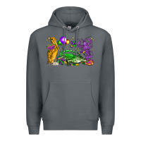 Rock mardi gras pelican alligator and crawfish Premium Hoodie - LillyAllenDesigns