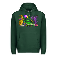 Sports Green mardi gras pelican alligator and crawfish Premium Hoodie - LillyAllenDesigns