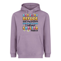 Lavender god is my refuge and my fortress under his wings Heavyweight Hoodie - MaliasSmallBusiness