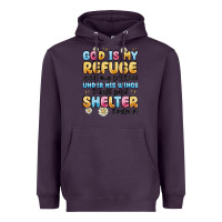 Plum god is my refuge and my fortress under his wings Heavyweight Hoodie - MaliasSmallBusiness