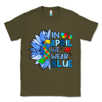 Army Green in april we wear blue sunflower Classic Tee - Artiststas