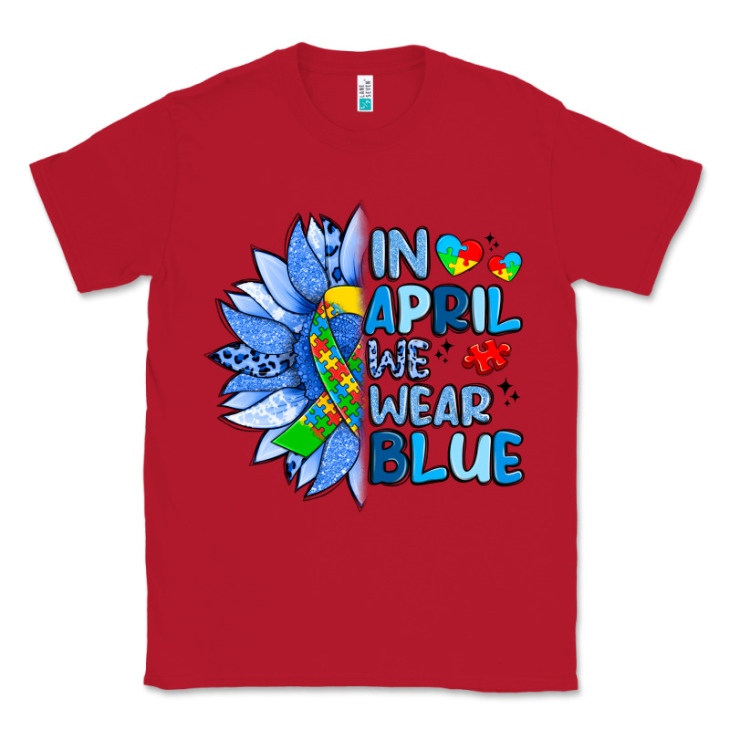 In April We Wear Blue Sunflower Classic Tee by Artiststas | Teevron