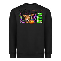 Black Love Halloween Cow Heavyweight Sweatshirt - texasbilliewilder