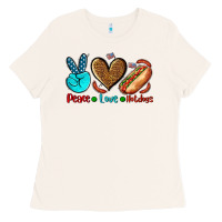 Bone peace love hotdogs Ladies Tee - AdoDesignShop