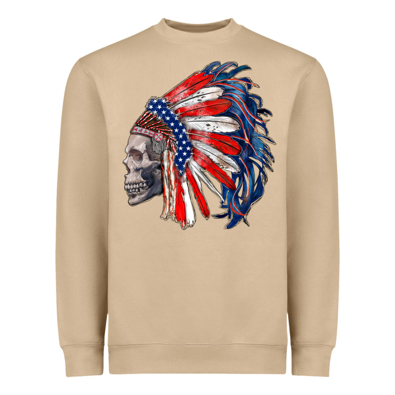 American Indian Headdress With Skull Heavyweight Sweatshirt by RanaPortraitStore | Teevron