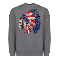 Storm american indian headdress with skull Heavyweight Sweatshirt - RanaPortraitStore
