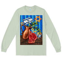 Matcha hanukkah table with oil pitcher Long Sleeve Tee - AdoDesignShop