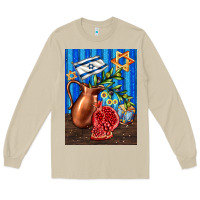 Mushroom hanukkah table with oil pitcher Long Sleeve Tee - AdoDesignShop