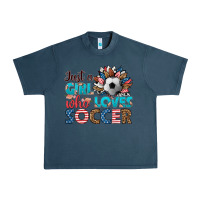 Midnight Navy just a girl who loves soccer Urban Heavy Tee - HRA Design Shop