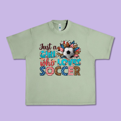 Just A Girl Who Loves Soccer Urban Heavy Tee Designed By Hra Design Shop