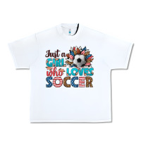 White just a girl who loves soccer Urban Heavy Tee - HRA Design Shop