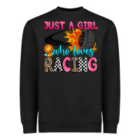 Black just a girl who loves racing Heavyweight Sweatshirt - Zillion Design Studio