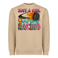 Just A Girl Who Loves Racing Heavyweight Sweatshirt | Teevron