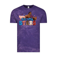 Cloud Purple Horse pig chicken with oh my stars Vintage Tee - Neo Western