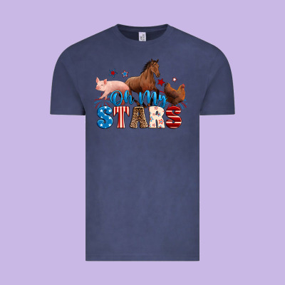 Horse Pig Chicken With Oh My Stars Vintage Tee Designed By Neo Western